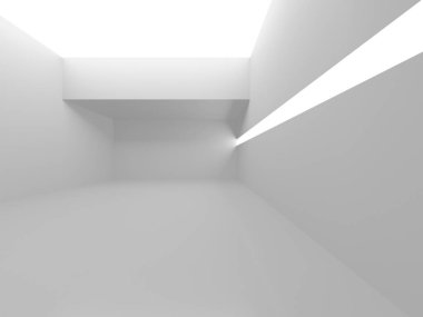 Soyut Beyaz Mimari Tasarım Konsepti. 3d Görüntüleme
