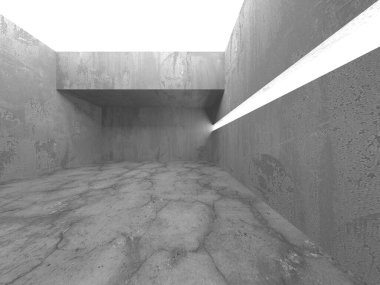 Soyut mimari iç plan. Boş beton oda. 3d hazırlayıcı