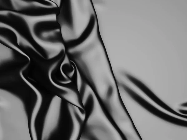 Fundo Abstrato Ondas Pano Luxo Tecido Enrugado Macio Ondulado Escuro — Fotografia de Stock