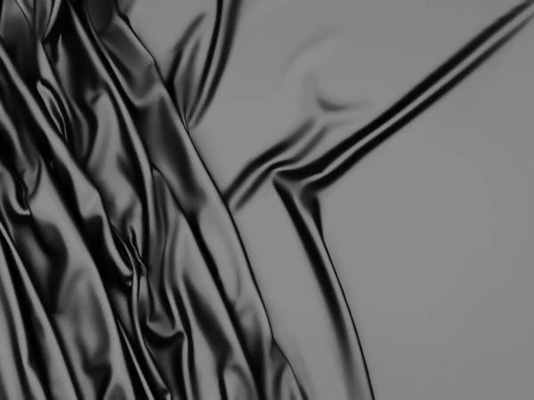 Abstrakter Hintergrund Luxuriöse Stoffwellen Dunkles Welliges Weiches Faltiges Gewebe Darstellung — Stockfoto