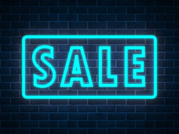 Sale Concept Neon Text Sign Night Street Render Illustration — Stock Photo, Image