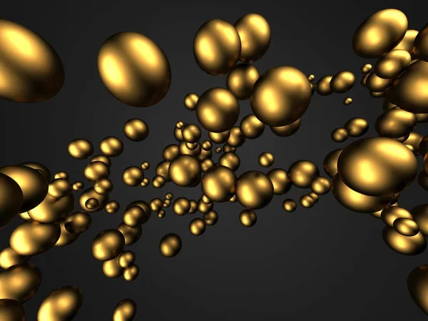 Esferas Polimento Dourado Fundo Design Bola Renderizar Ilustração — Fotografia de Stock