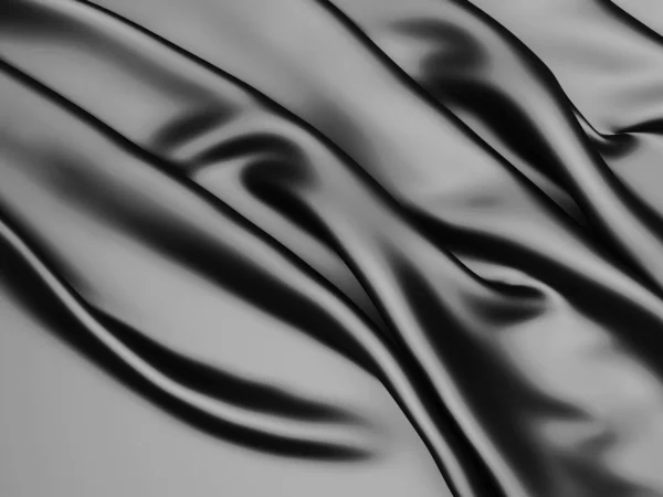 Fondo Abstracto Ondas Tela Lujo Tela Arrugada Suave Ondulada Oscura — Foto de Stock