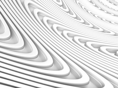 Beyaz soyut sıvı dalgalı arka plan. 3d resimleme