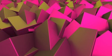 Renkli küpler kaotik inşaat geçmişini engelliyor. 3d hazırlayıcı