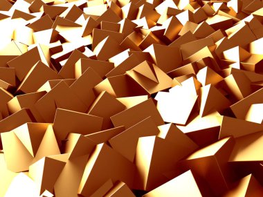 Lüks altın arka plan. Altın parıltılı küp dizisi. 3d hazırlayıcı