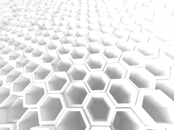 White Geometric Hexagon Abstrakter Hintergrund Render — Stockfoto