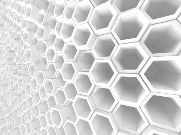 White Geometric Hexagon Abstract Achtergrond Render — Stockfoto