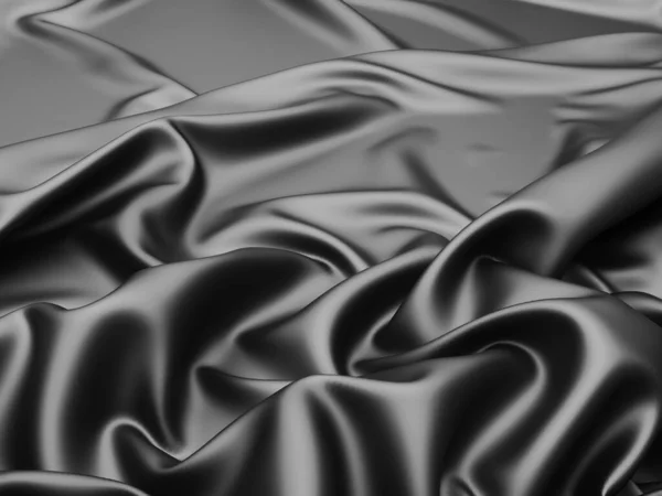 Fondo Abstracto Tela Lujo Seda Negra Elegante Lisa Textura Satinada — Foto de Stock