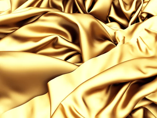 Золотой Шелк Элегантный Фон Текстура Ткани Трехмерная Иллюстрация — стоковое фото