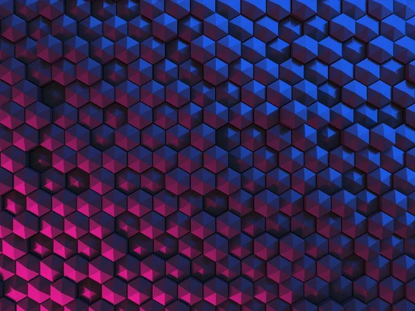 Hexagon Poligon Fond Futuriste Abstrait Coloré Render — Photo