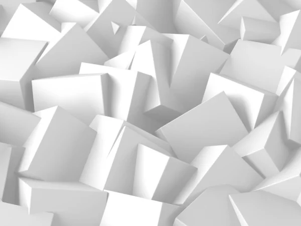 Fehér Kockák Szerkezete Absztrakt Futurisztikus Háttér Renderelés — Stock Fotó