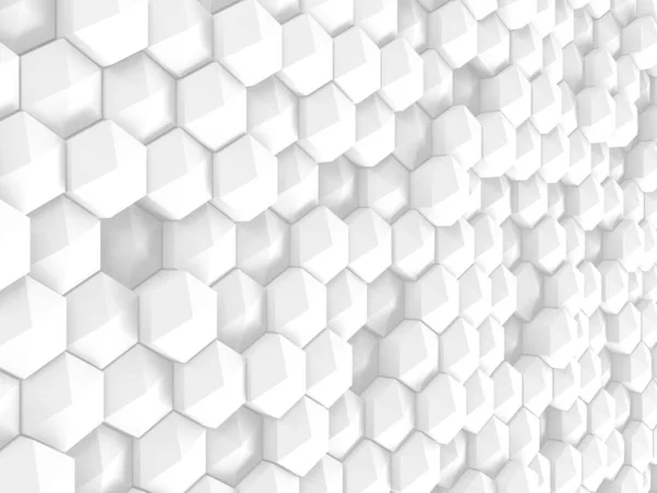 White Geometric Hexagon Abstract Background Inglés Renderizado —  Fotos de Stock