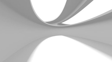 Beyaz Modern Arkaplan. Soyut Bina Konsepti. 3d Hazırlama