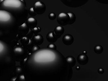 Gümüş parlak küreler arka plan tasarımı yapar. 3d resimleme