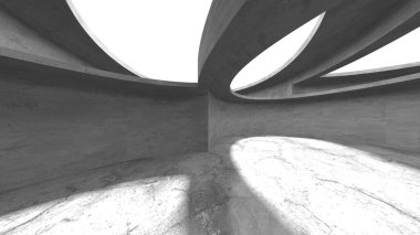 Soyut mimari arka plan. İçi boş beton döşeme. 3d hazırlayıcı