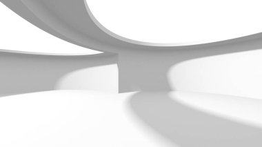 Aydınlatılmış koridor iç tasarımı. Boş Oda İç mimarisi. 3 Boyutlu Hazırlama