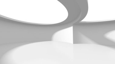 Aydınlatılmış koridor iç tasarımı. Boş Oda İç mimarisi. 3 Boyutlu Hazırlama