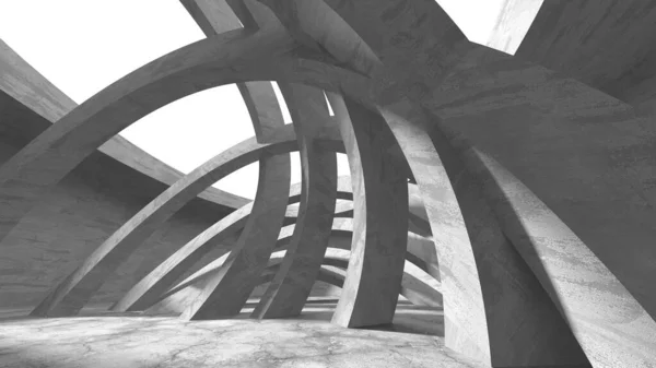 Abstrakt Arkitektur Bakgrund Tomma Grov Betong Interiör Återgivning — Stockfoto