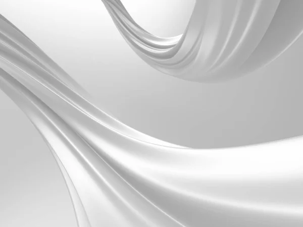Branco Abstrato Líquido Ondulado Fundo Renderizar Ilustração — Fotografia de Stock