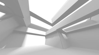 Aydınlatılmış koridor iç tasarımı. Boş Oda İç mimarisi. 3 Boyutlu Hazırlama