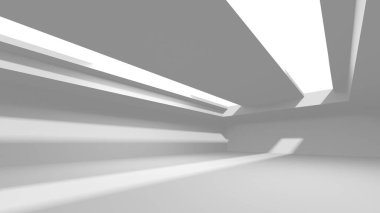 Soyut Beyaz Mimari Tasarım Konsepti. 3d Görüntüleme