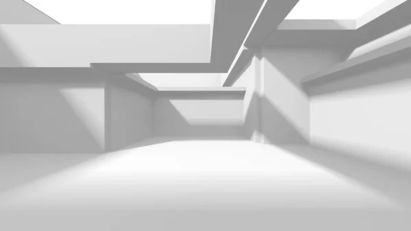 Fundo Moderno Branco Conceito Construção Abstrato Render — Fotografia de Stock