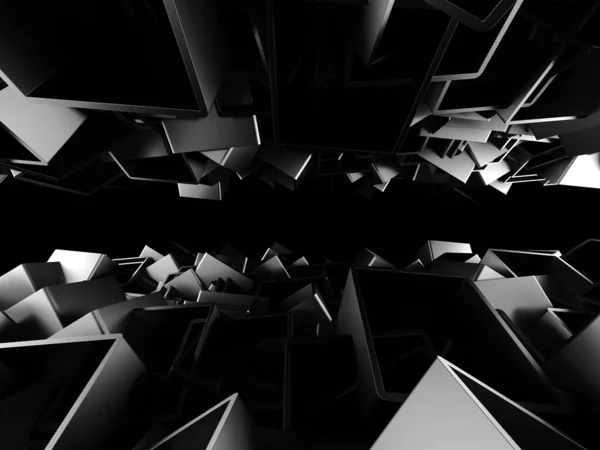 Dark Silver Cubes Abstract Metallic Background Modern Design Render — Stock Photo, Image