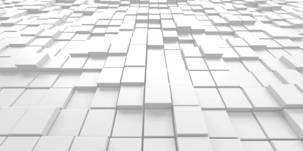 White cubes structure. Abstract futuristic background. 3d render