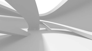 Beyaz Modern Arkaplan. Soyut Bina Konsepti. 3d Hazırlama