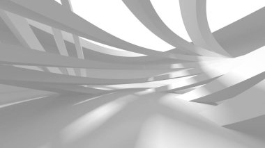 Beyaz Modern Arkaplan. Soyut Bina Konsepti. 3d Hazırlama