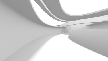 Beyaz Modern Arkaplan. Soyut Bina Konsepti. 3d Hazırlama