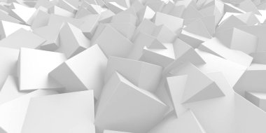 Beyaz küp yapısı. Soyut fütüristik geçmiş. 3d hazırlayıcı