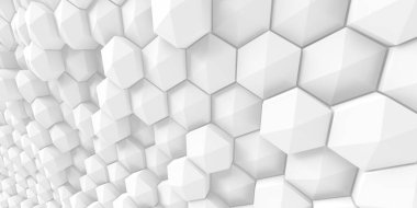 Beyaz Geometrik Altıgen Soyut Arkaplan. 3d Hazırlama