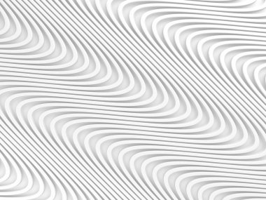 Beyaz soyut sıvı dalgalı arka plan. 3d resimleme