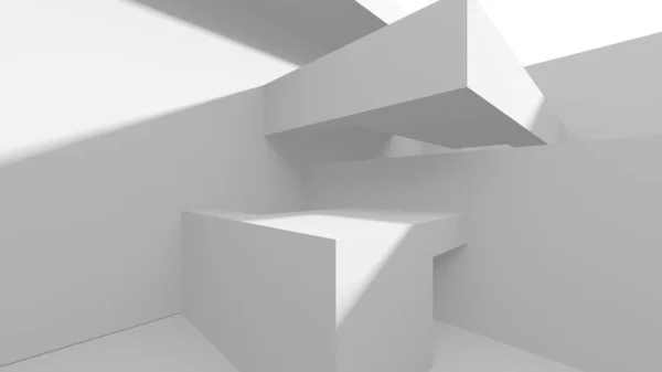 Fondo Blanco Moderno Concepto Abstracto Construcción Renderizado —  Fotos de Stock