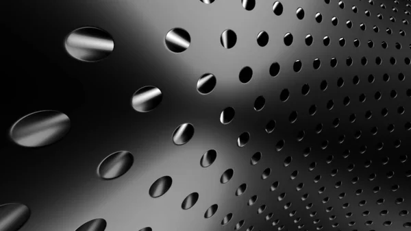 Dark Silver Dots Decorative Background Render Illustration — Stock Photo, Image