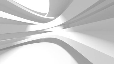 Beyaz Modern Arkaplan. Soyut Bina Konsepti. 3d Hazırlama