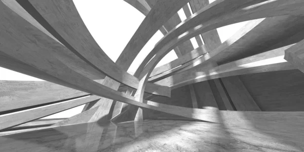 Abstrakt Arkitektur Interiör Bakgrund Tomma Betongrum Återgivning — Stockfoto