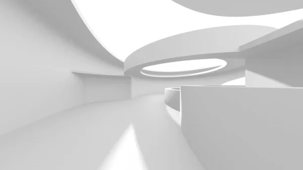 Fundo Moderno Branco Conceito Construção Abstrato Render — Fotografia de Stock