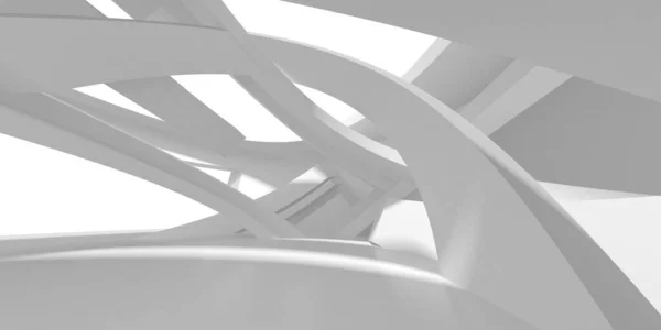 Witte Moderne Achtergrond Abstract Concept Van Het Gebouw Render — Stockfoto