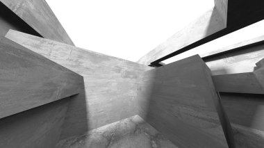 Soyut mimari arka plan. İçi boş beton döşeme. 3d hazırlayıcı
