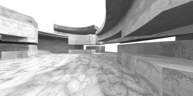 Soyut mimari arka plan. İçi boş beton döşeme. 3d hazırlayıcı