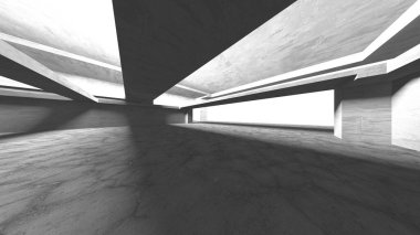 Soyut mimari arka plan. İçi boş beton döşeme. 3d hazırlayıcı