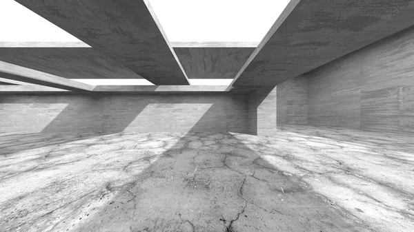 Soyut mimari iç plan. Boş beton oda. 3d hazırlayıcı