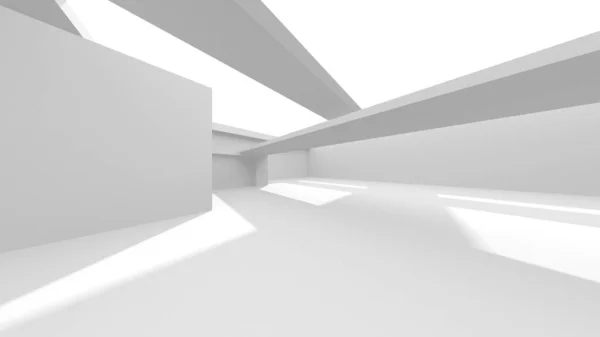 Fundo Moderno Branco Conceito Construção Abstrato Render — Fotografia de Stock