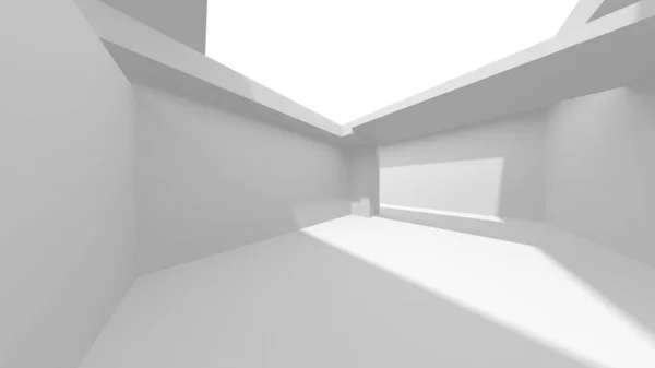 Fundo Moderno Branco Conceito Construção Abstrato Render — Fotografia de Stock