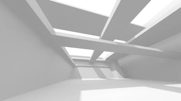 Fundo Moderno Branco Conceito Construção Abstrato Render — Fotografia de Stock