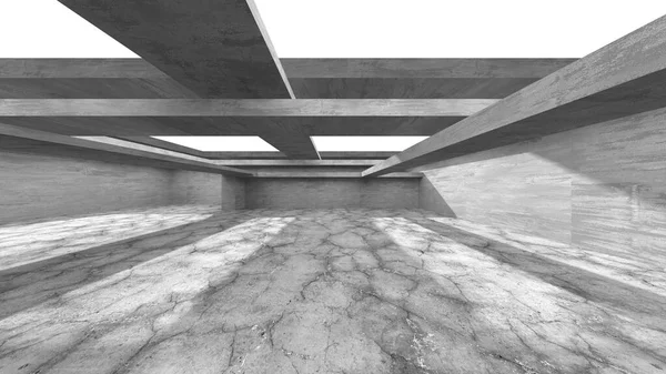 Arquitetura Abstrata Fundo Interior Concreto Áspero Vazio Renderização — Fotografia de Stock