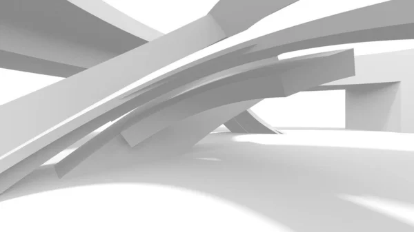 Abstract White Architecture Design Concept Inglês Ilustração Renderização — Fotografia de Stock